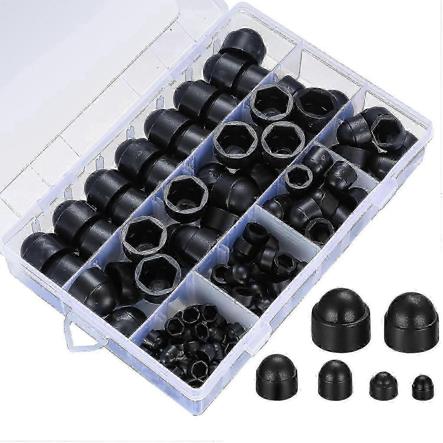 Bolt caps and nuts, including multiple models from M4 to M12, easy to install and store