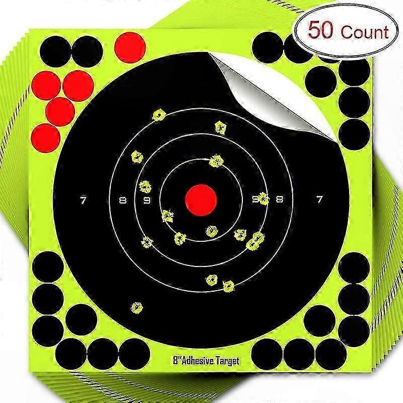 8 Inch Reactive Splatter Targets, 50 Pack Self-Adhesive Shooting Stickers for Firearms Training