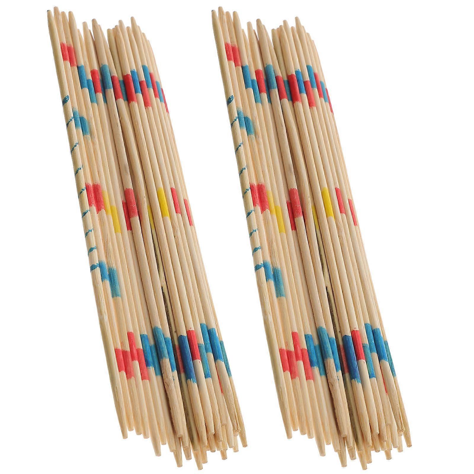 Wooden Game Stick Toy for Kids Playing with 2 Boxes Colorful Sticks