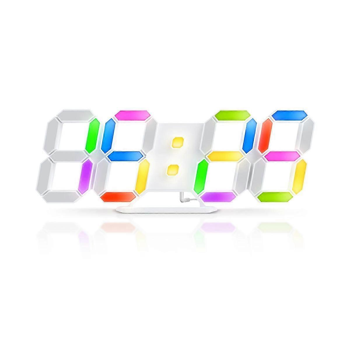 3D LED Digital Wall Clock Rgb Clock Luminous Table Alarm Clock Time Date Table Clock with App Contr