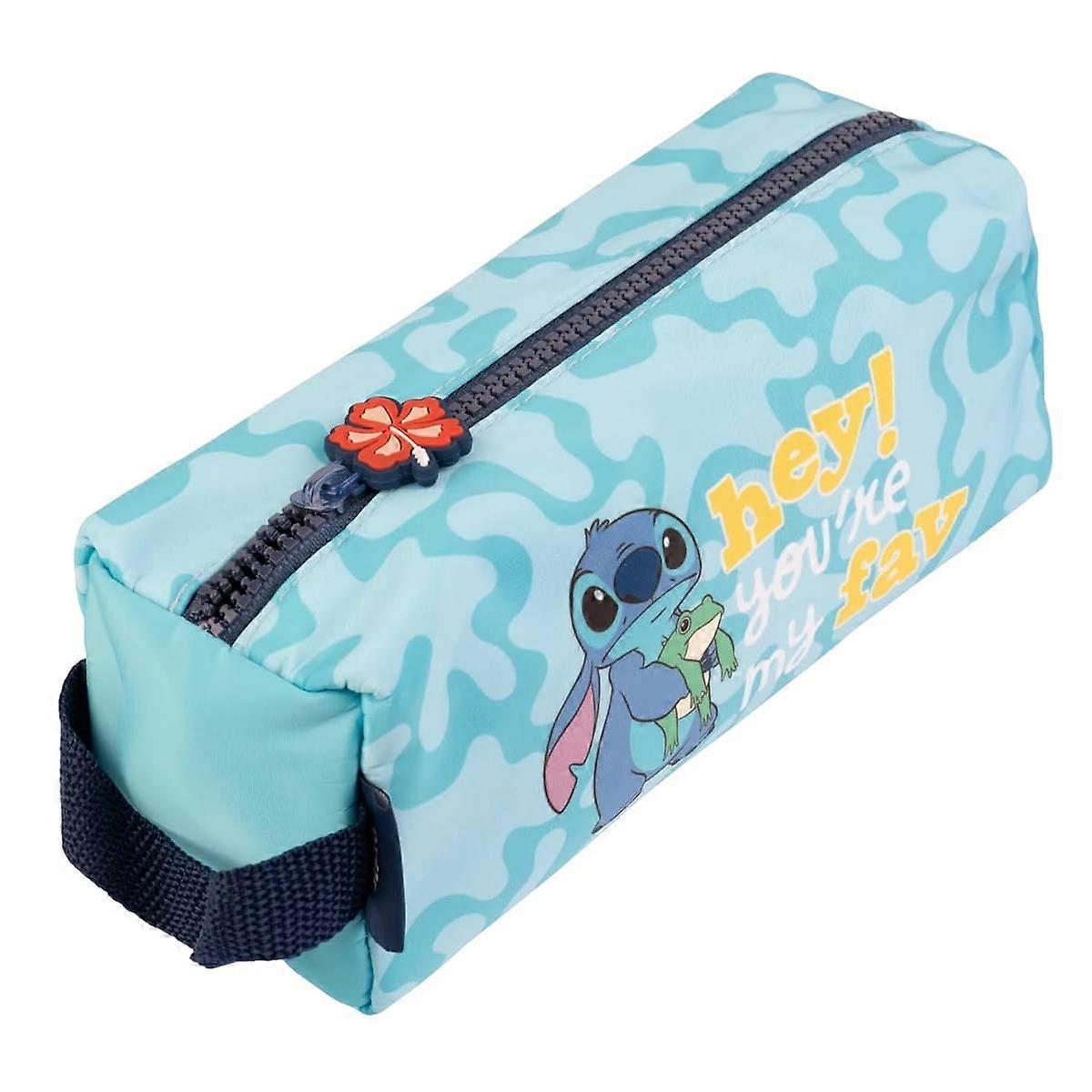 School Pencil Case Tropical Stitch Collection Durable Polyester, Turquoise