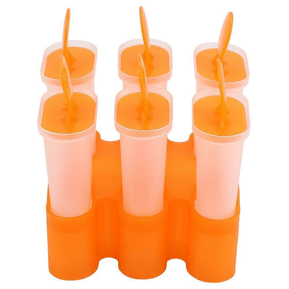 6 Reusable Ice Pop Molds, Plastic Ice Cube Tray, Frozen Dessert Maker Tool
