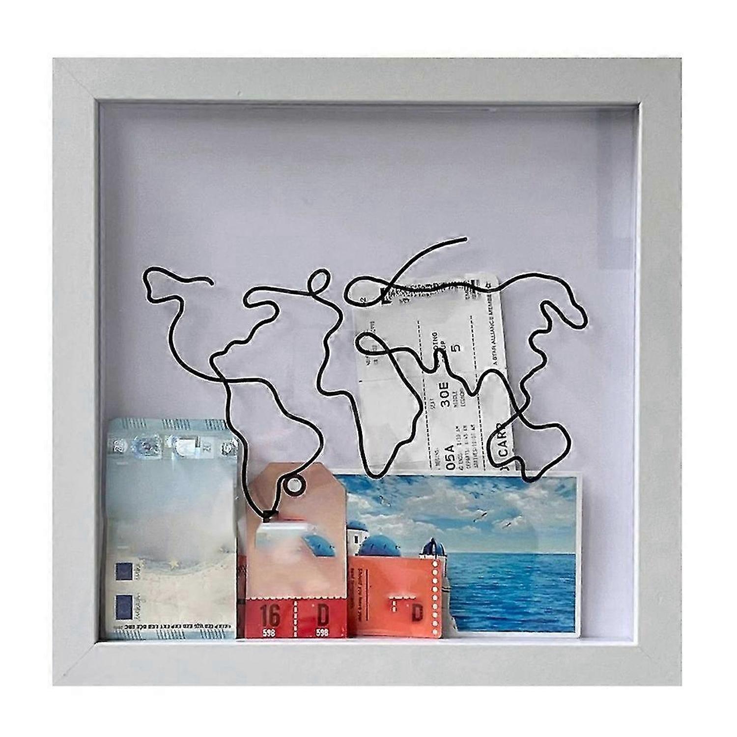 Adventures Memory Box Travel Collection Box,Ticket Storage Box, Postcard Souvenir Piggy Bank, Photo Frame, Piggy Bank,S