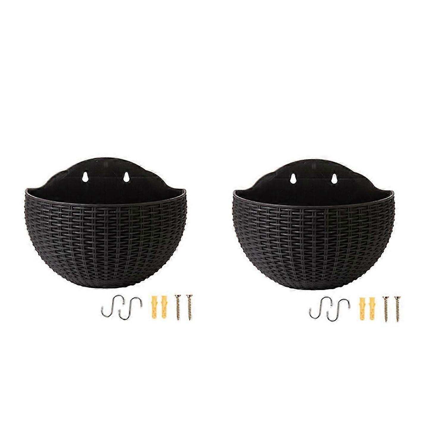 Black Large balcony hanging plastic pot