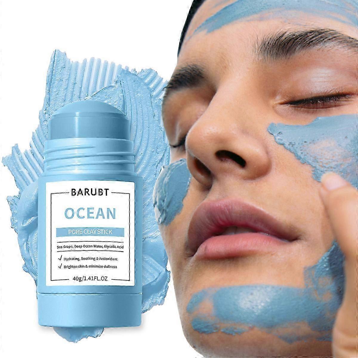 Mugwort Clay Mask Stick for Acnes Prone Skin Oil-control Face Cleansing Mask for Women Men