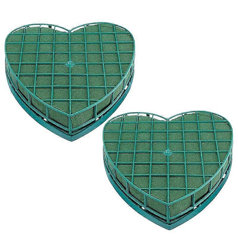 2Pcs Foam Heart-Shaped Flower Holder with Foam for Wedding Centerpiece Party Car Table Arrangement