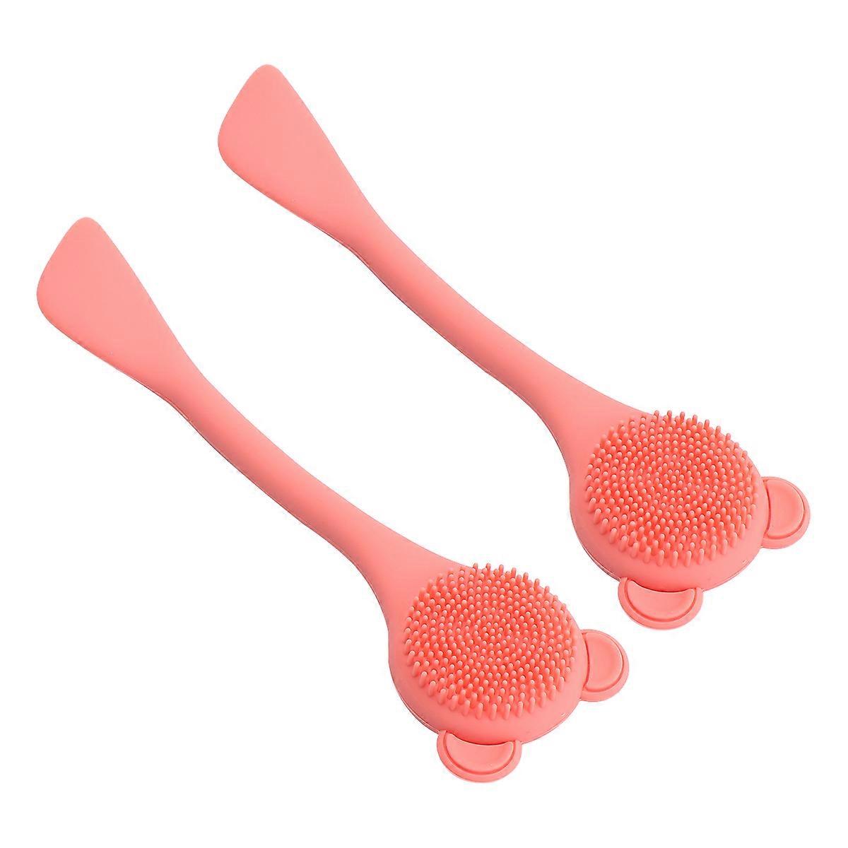 Nose Brush Silicone Cleaning Brush for Cleaning Use 2Pcs Orange