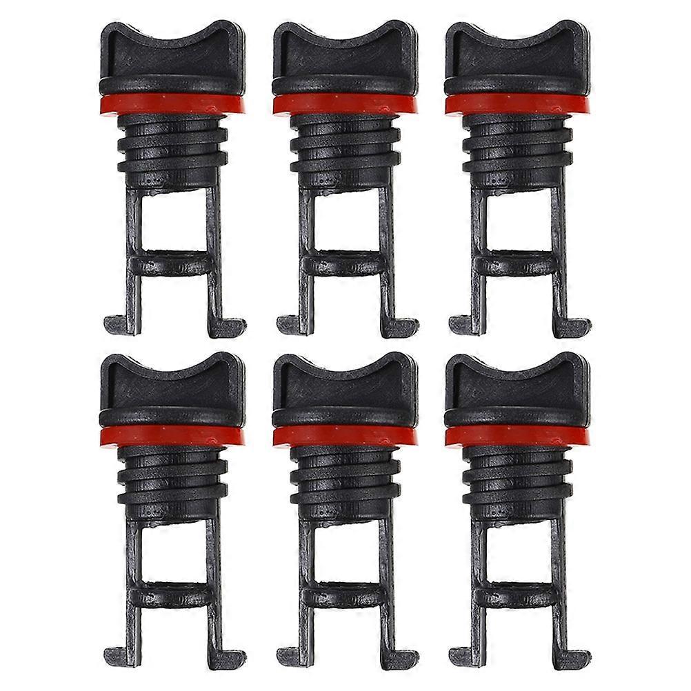 Kayak Plug Replacement Round Drain Plug for Kayaking Enthusiasts Black Nylon Waterproof 6Pack