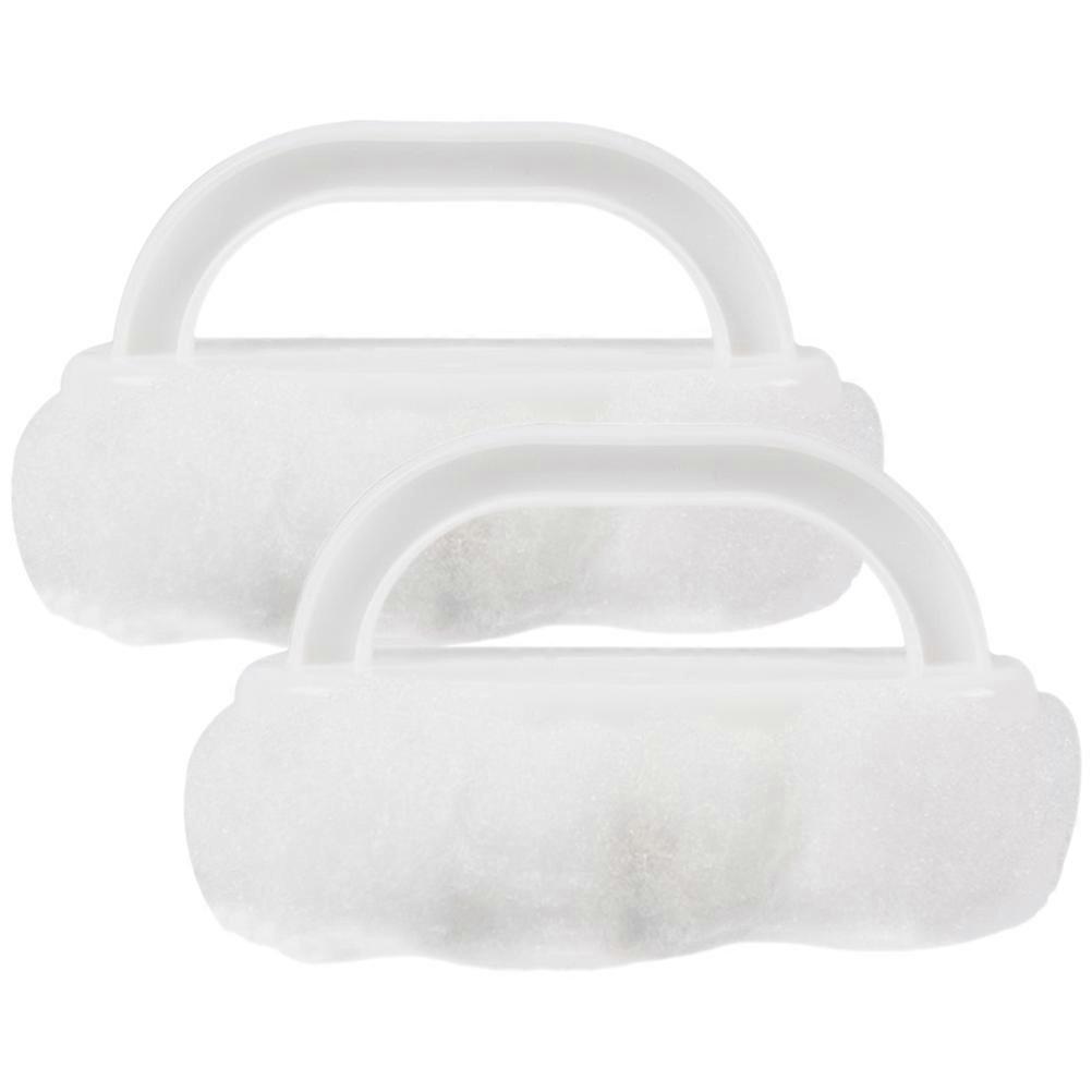 Scrub Brush with Handle Brush for Shower Cleaning in Hotel White Pp Nylon Fiber 2Pcs