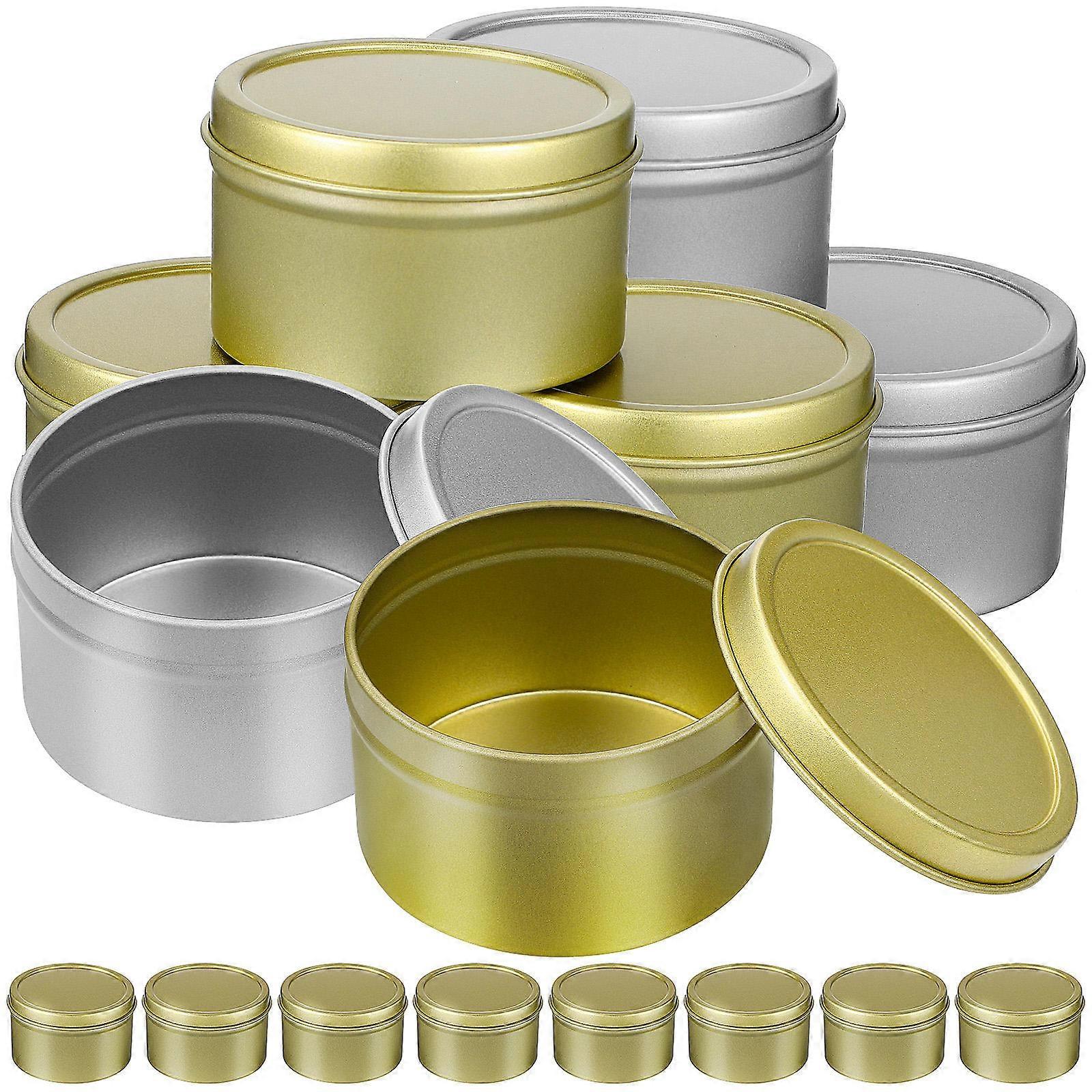 Tins for Candles Small Tea Canisters for Travel and Camping Assorted Color Tinplate with Double Layer Anti-Rust Treatment 16Pcs