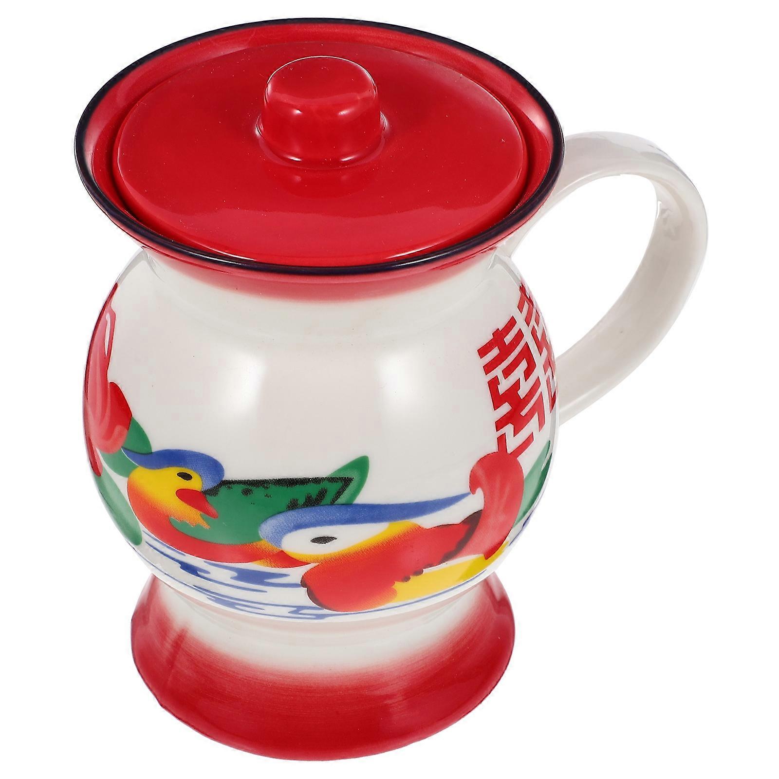 Funny Retro Water Mug With Spittoon Shape For Daily Use And Family Gatherings 5.9X5.2X3.7In Red Drinking 1Pack