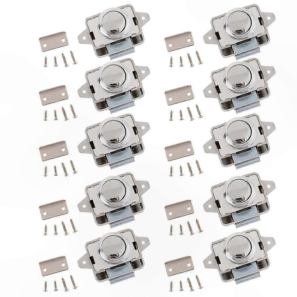 10-Pack RV and Marine Cabinet Latch with Secure Push Lock System