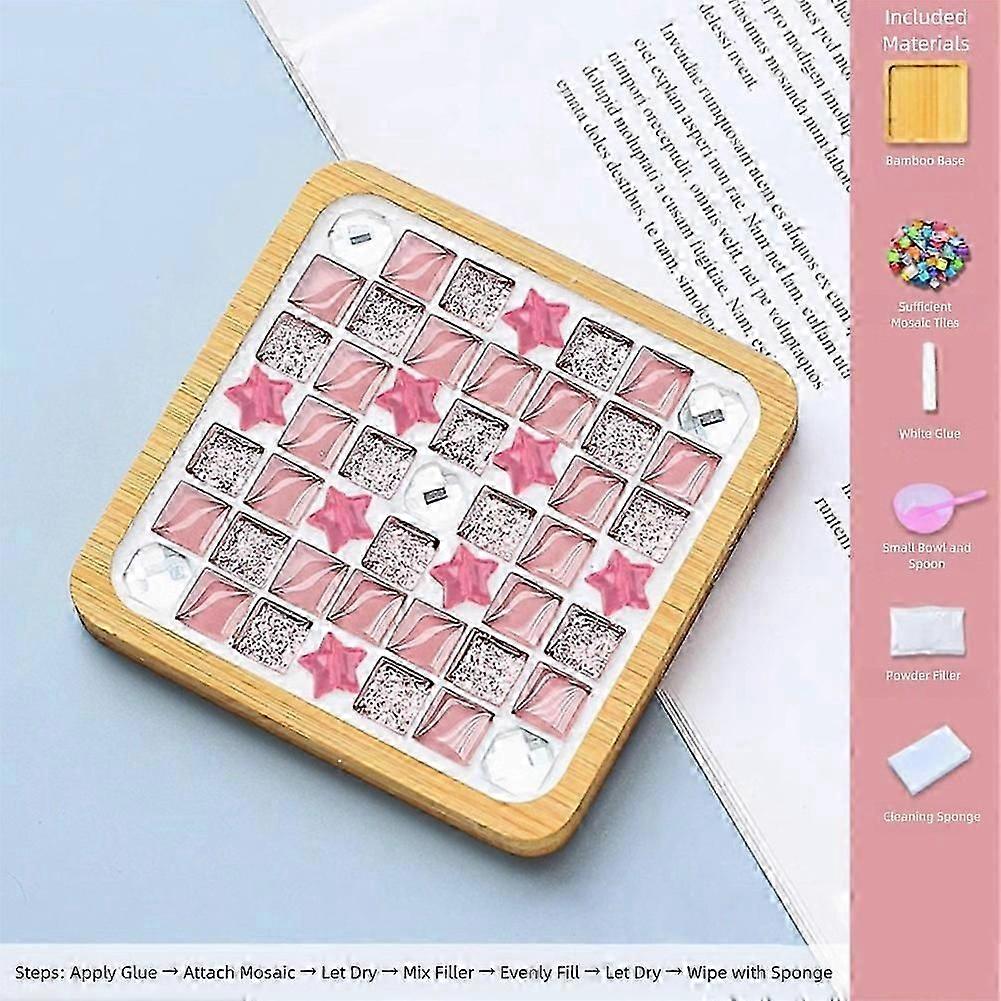 Diy Mosaics Coaster Kit Kids Colorful Decorative Cup Mat Present for Kids