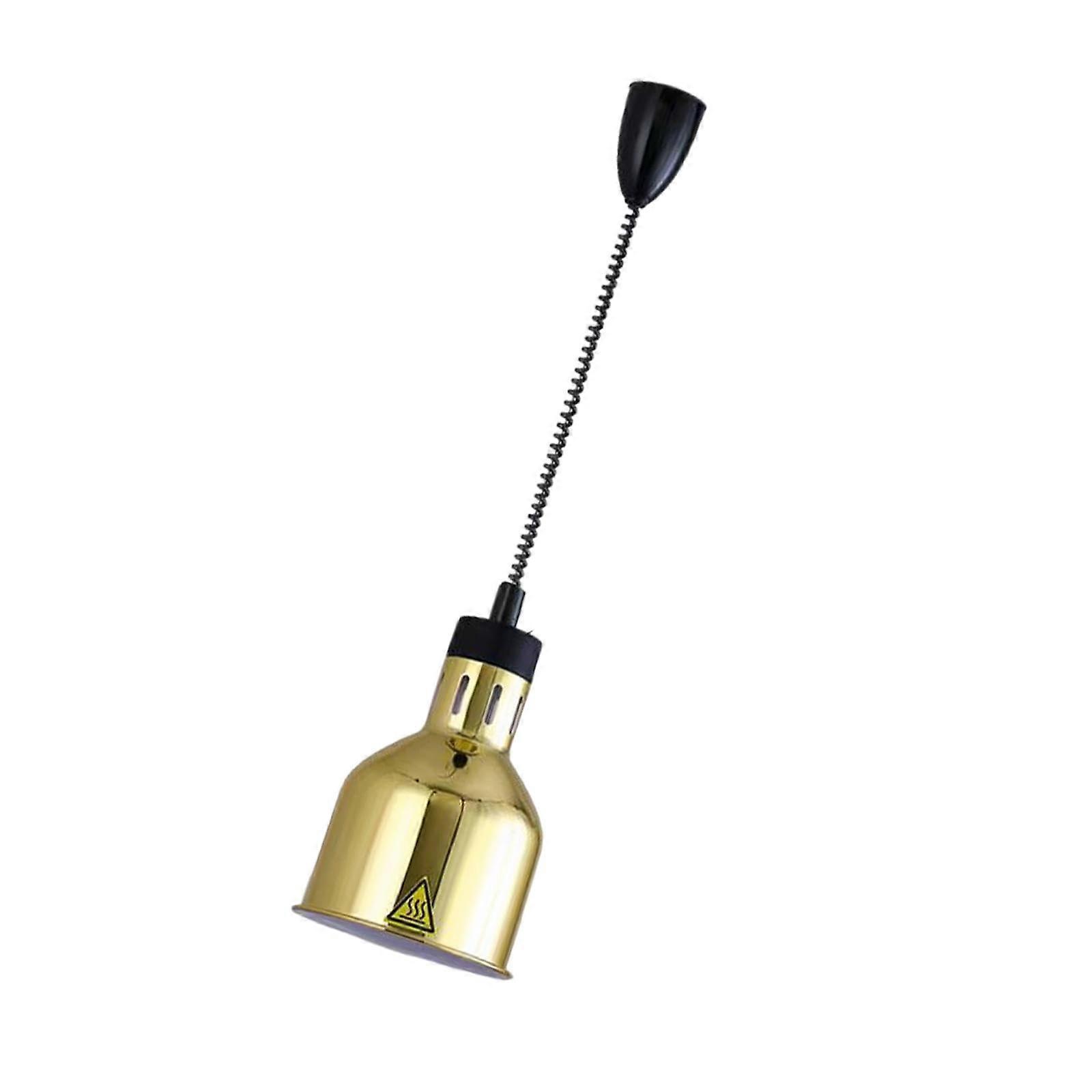 Food Warming Lamp for Buffet, E27 Gold Food Heating Lamp, Restaurant Kitchen Warmer, Adjustable Height, Durable Design