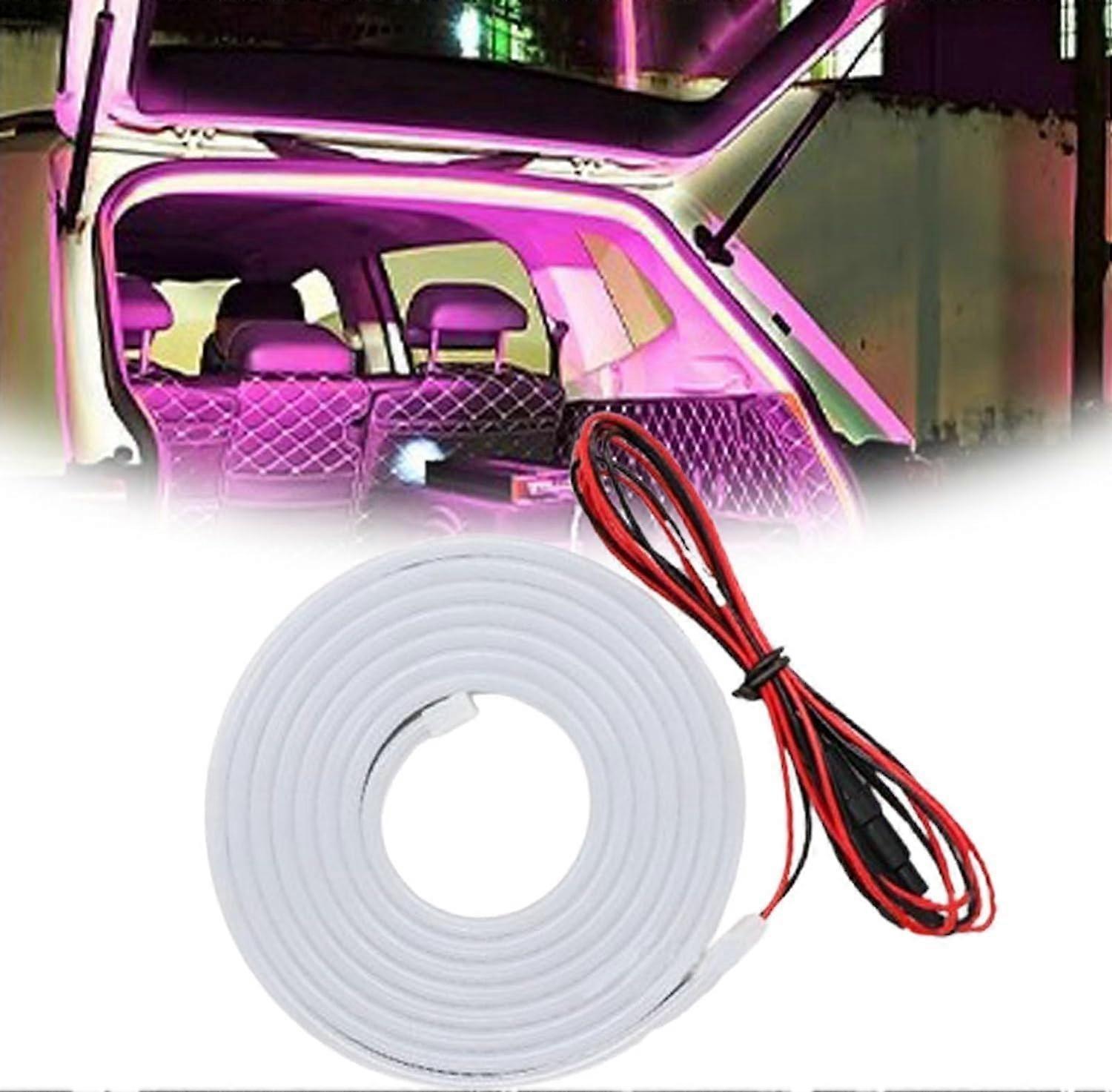 Dynamic Flowing Car Trunk Light Strip Waterproof Flexible Silicone LED Interior Lighting 4m Length For SUV Trunks #03