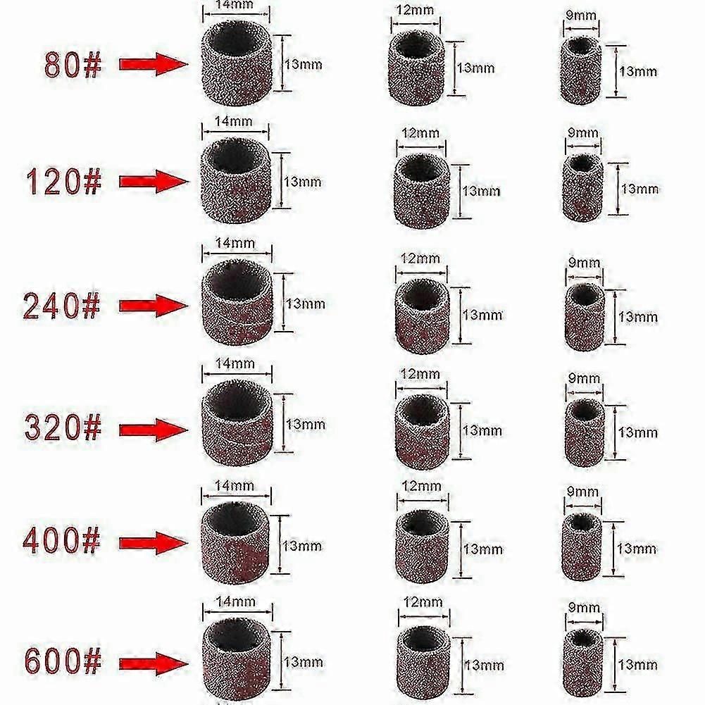 384 Pcs Drum Sanding Kit For Nail Drill Bits Dremel Accessories Rotary Tool Set