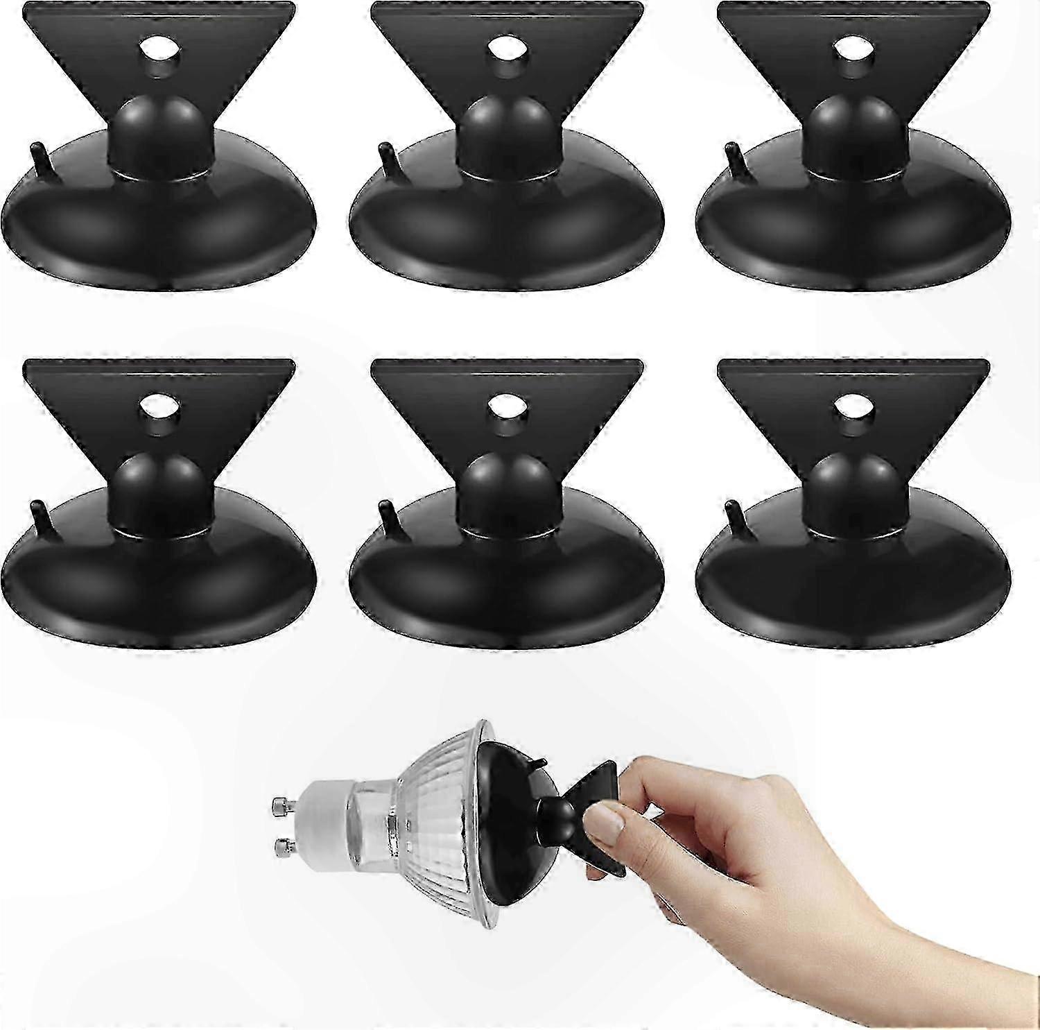 Black Suction Cup GU10 Bulb Extractor Tool for High Ceilings and Long Reach Fixture Changes (6-Pack)