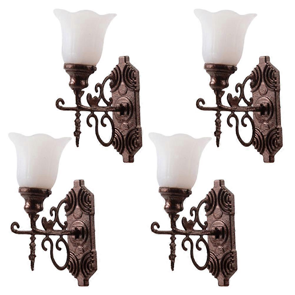 Miniature Led Wall Lamp 8 Pcs Sand Table Wall Lamp Models Chic Golden Indoor Decoration Compact Design Miniature Size