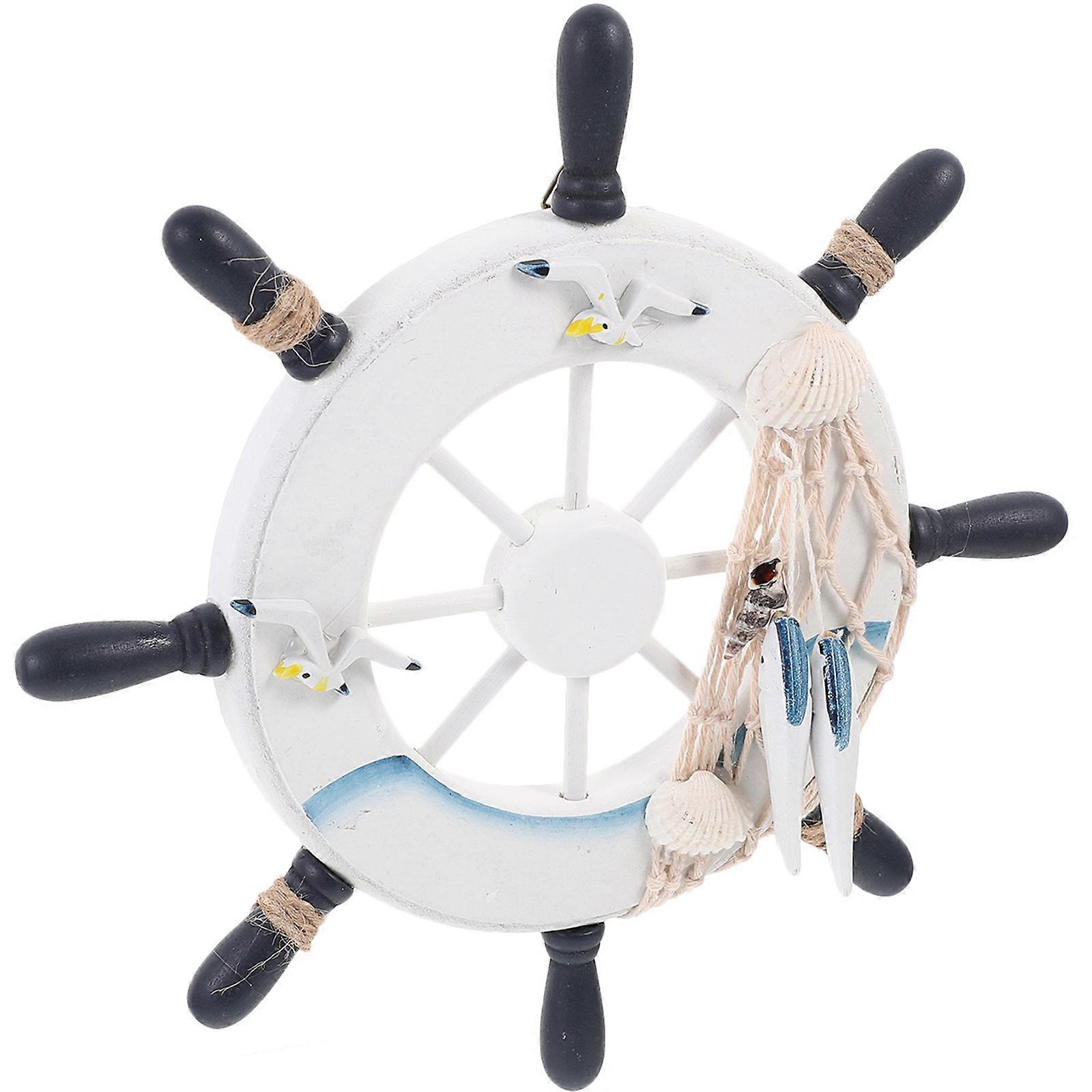 Beach Home Wall Decorations Ship Steering Wheel for Coastal Decor 2Pcs