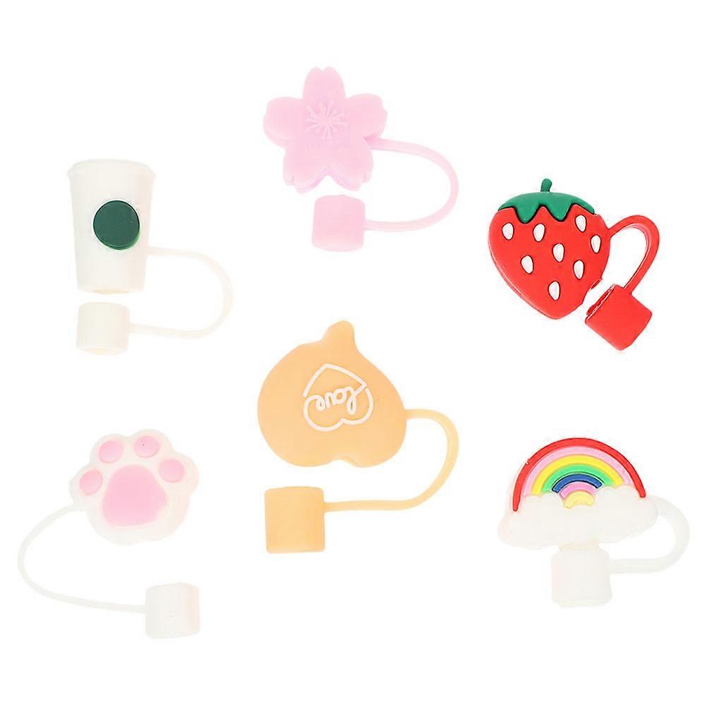 Dust Proof Straw Silicone Caps Adorable Drinking Straw Protectors Daily Use Assorted Color 24 Pcs