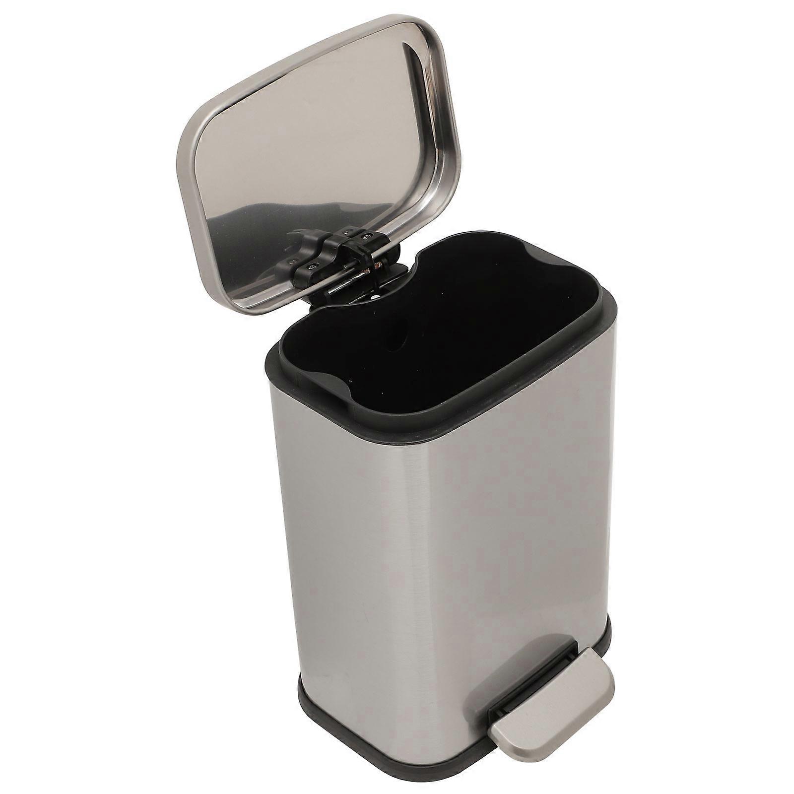 Home Use Pedal Trash Can Stainless Steel Garbage Container 6L