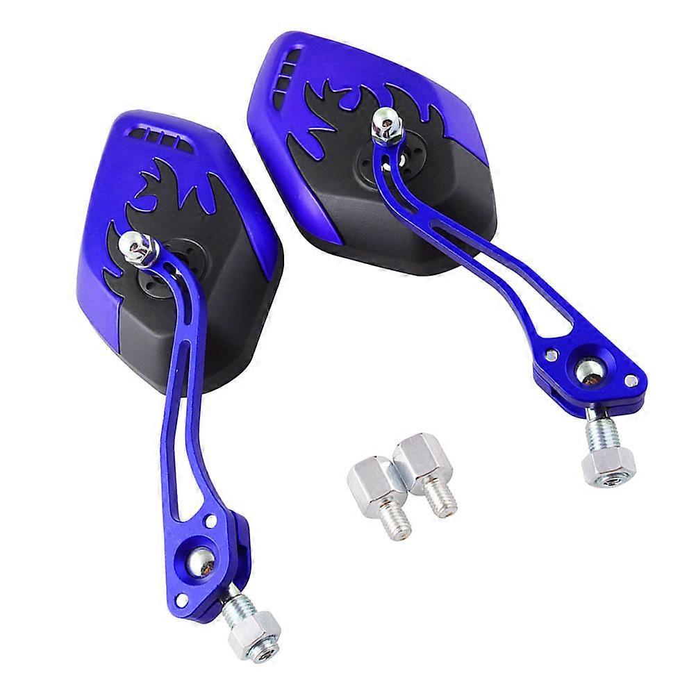 Modified Handlebar Reversing Mirror for Motorcycle 6Pcs Blue Aluminum