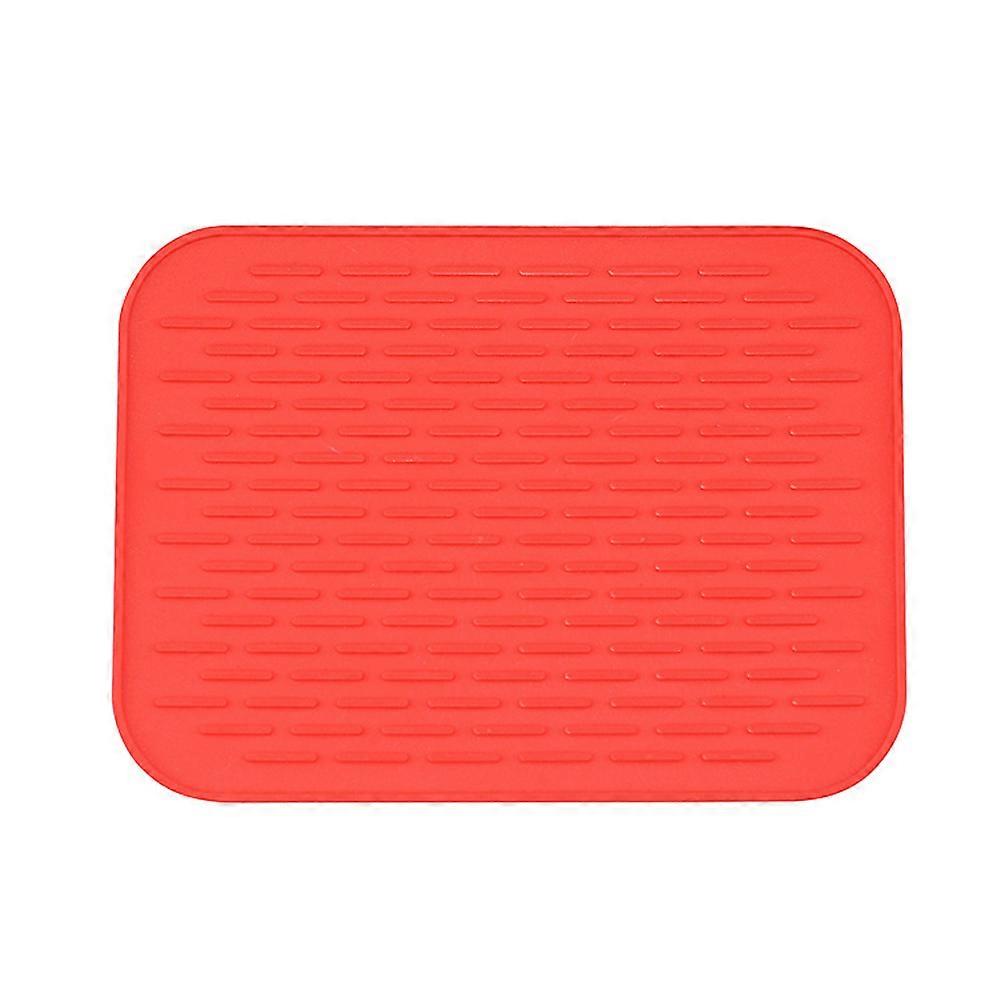 Silicone Table Mat Heat Resistant Mat for Kitchen Use 3Pcs Red