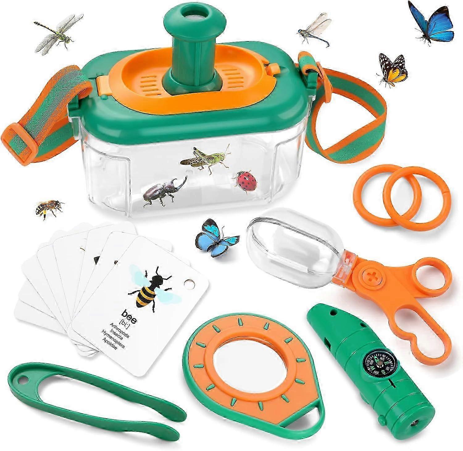 2025 Bug Catcher Kit for Kids, Kids Outdoor Explorer Kit with Bug Collector, Whistle, Compass, Magnifying Glass, Bug Catching Kit Toy for Kids Age 3 4