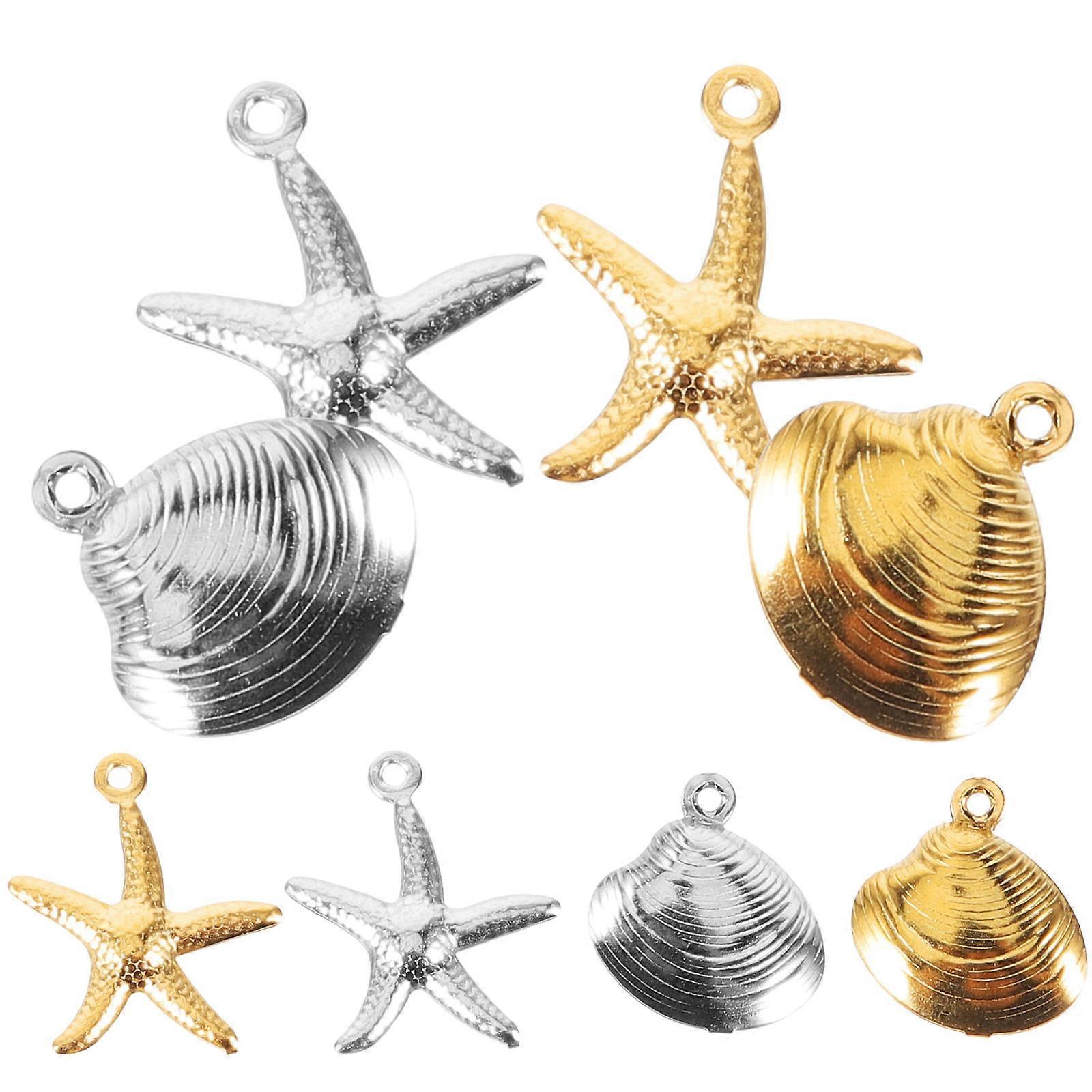 Shell Charms 4 Sets Ideal For Craft Enthusiasts Assorted Color Suitable For DIY Earrings And Necklace Making Stainless Steel Material