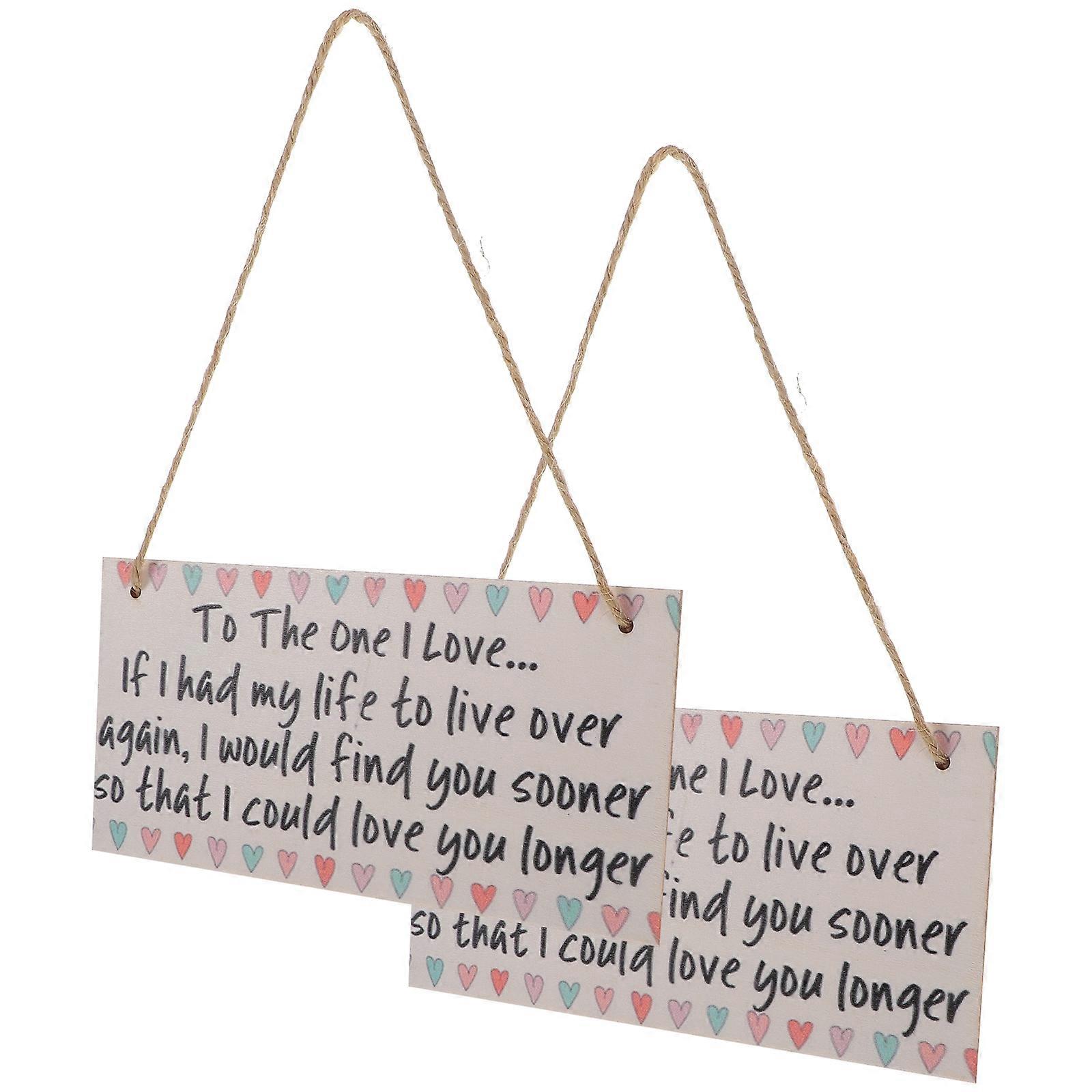 Love Declaration Wooden Plaque Home Decoration Unique Design Retro Style Multi Color 4Pcs