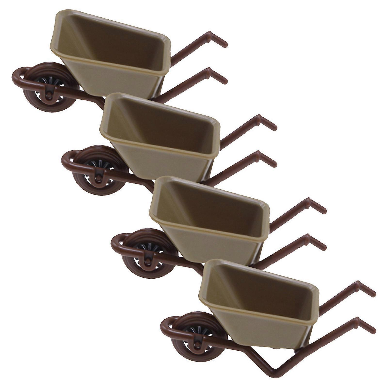 Mini Wheelbarrow Model for Dollhouse Decoration 12Pcs Micro Landscape