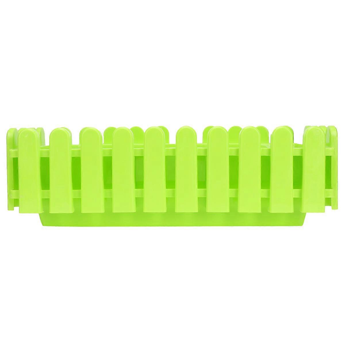 Rectangular Plastic Fence Flower Pots for Flower Storage Green
