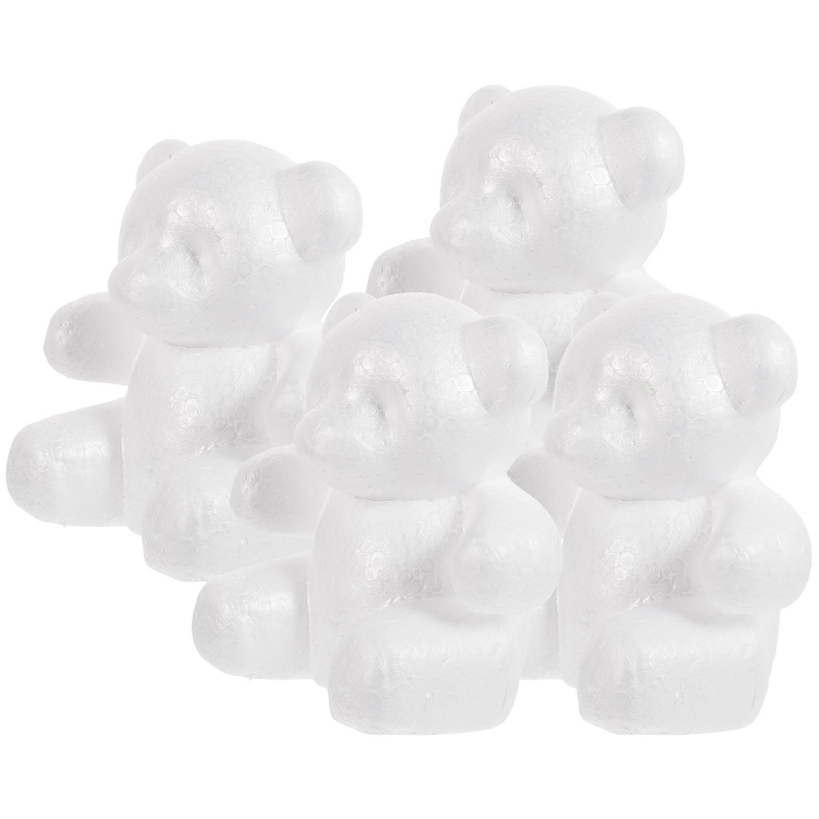 Craft Bear Shape Balls for DIY Use 16Pcs White Sculptures