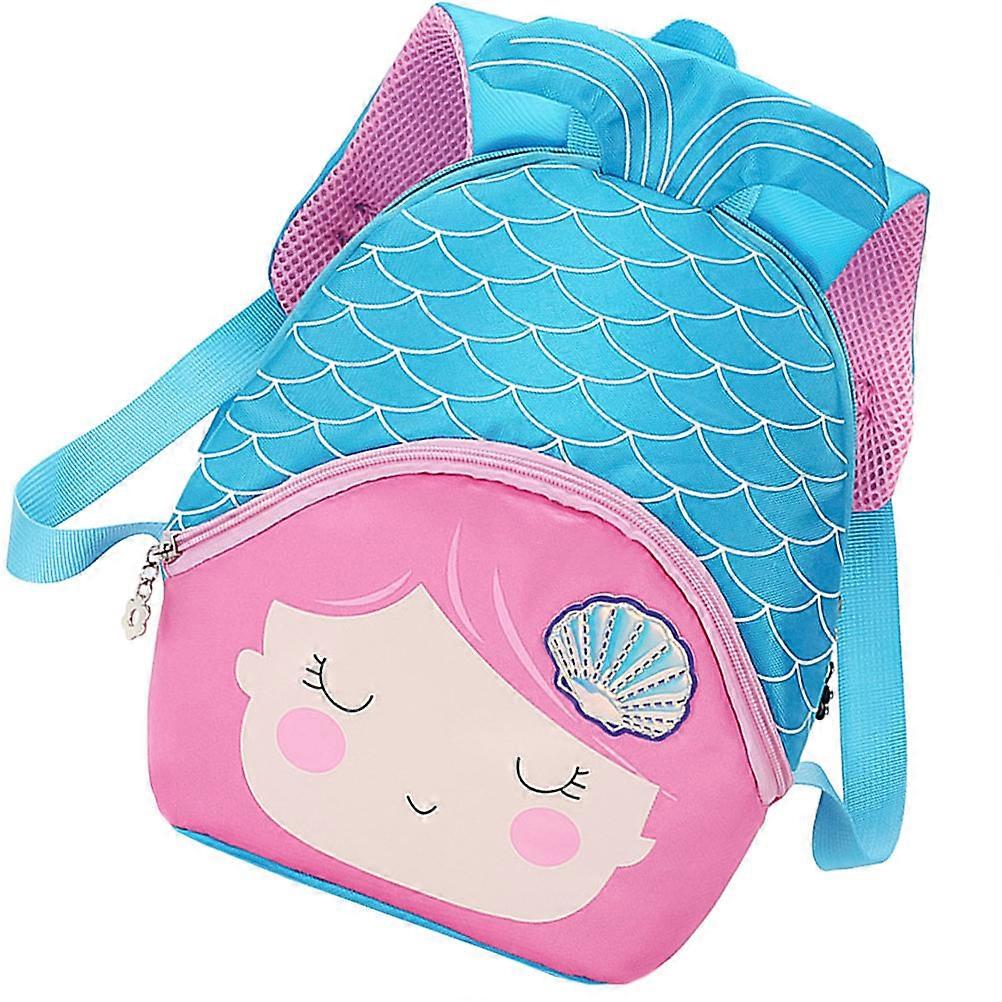 Mermaid Pattern School Backpack Cartoon Bag for Storage Large Capacity