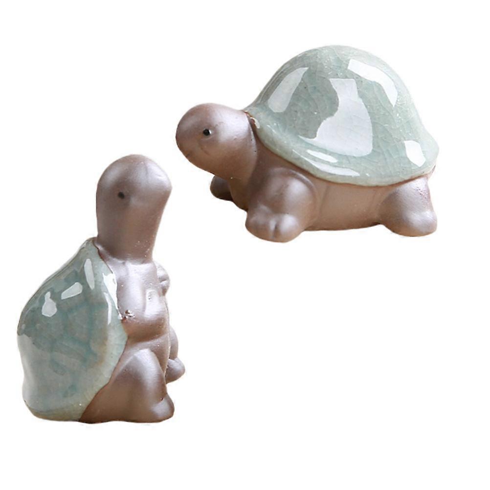 Ceramic Tortoise Models Zen Style Ornament for Decorative Use 6Pcs Gray