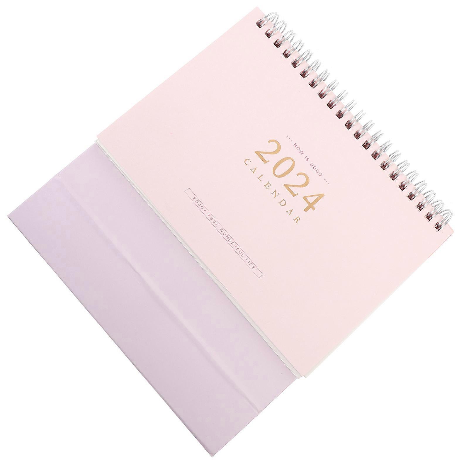 Delicate Standing Desk Calendar for Home Use 2Pcs with Pink Color