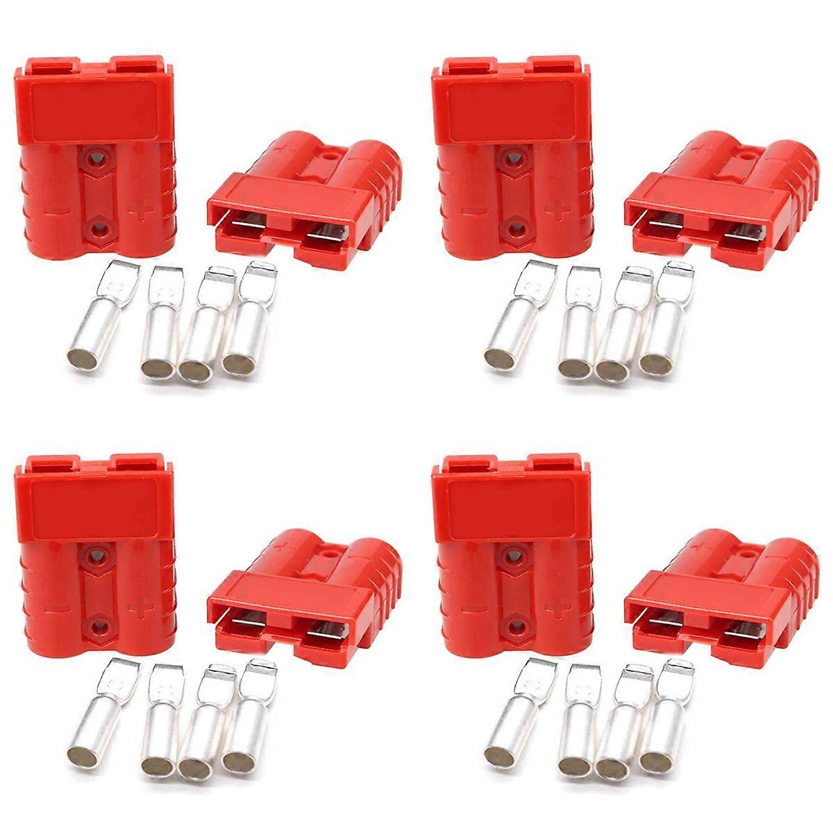 8 Pieces of Quick Connect Plug 175A 600V Battery Quick Connector Power Plug Winch Connection Red for