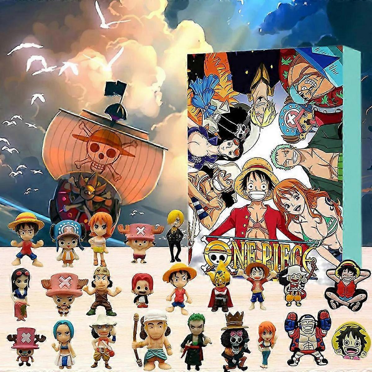 Advent Calendar, 24 Pcs/Set One Piece Figures Christmas Countdown Calendar Blind Box, Surprise