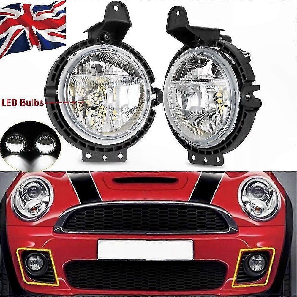 Front Bumper Fog Light Lamps Pair Compatible with Mini Cooper Clubman R55 R56 R57 LED Design