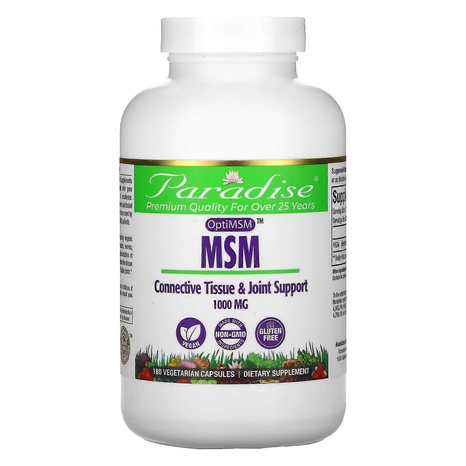 Paradise Herbs, MSM, 1,000 mg, 180 Vegetarian Capsules