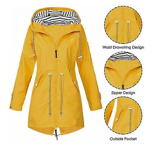 Womens Waterproof Raincoat Wind Outdoor Jacket Forest Coat