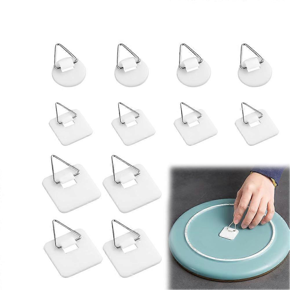 Self Adhesive Picture Hangers 12pcs - Command Hooks for Wall Art