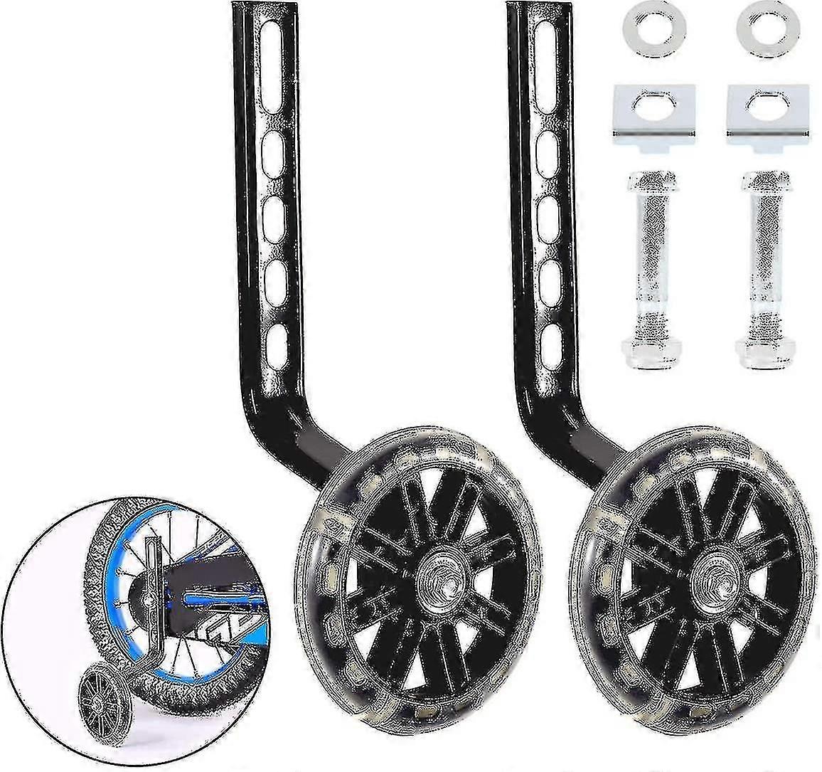 Cykelstödhjul, 1 par cykelstödhjul för barn svarta cykelstabilisatorer stödhjul pojkar flickor