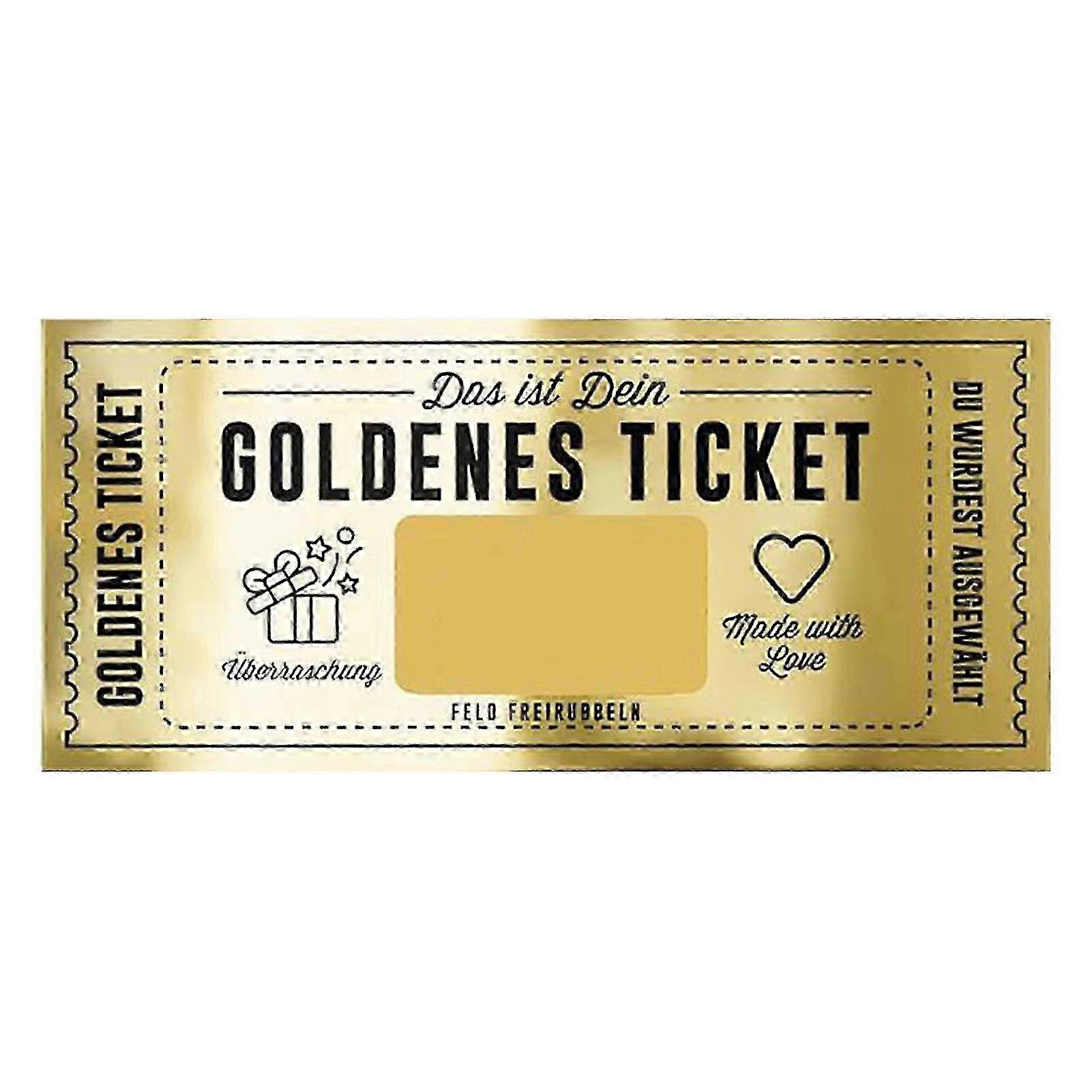 Golden Ticket Scratch-off Card Gravure Printing Scratch Reveal Surprise Ticket Scratch-off Greeting Card Jikaix miao7