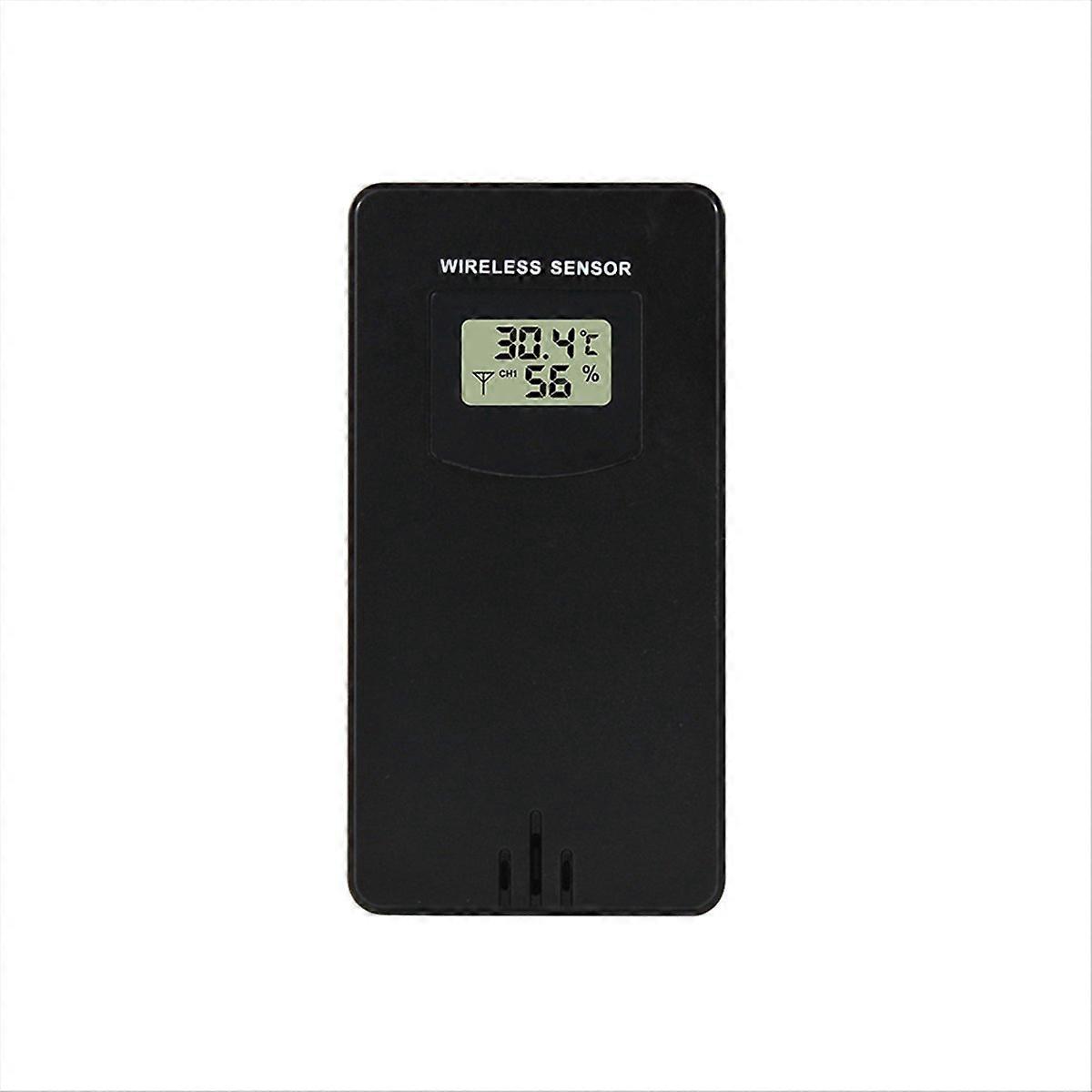 Temperature Humidity Wireless Sensor Hygrometer Black
