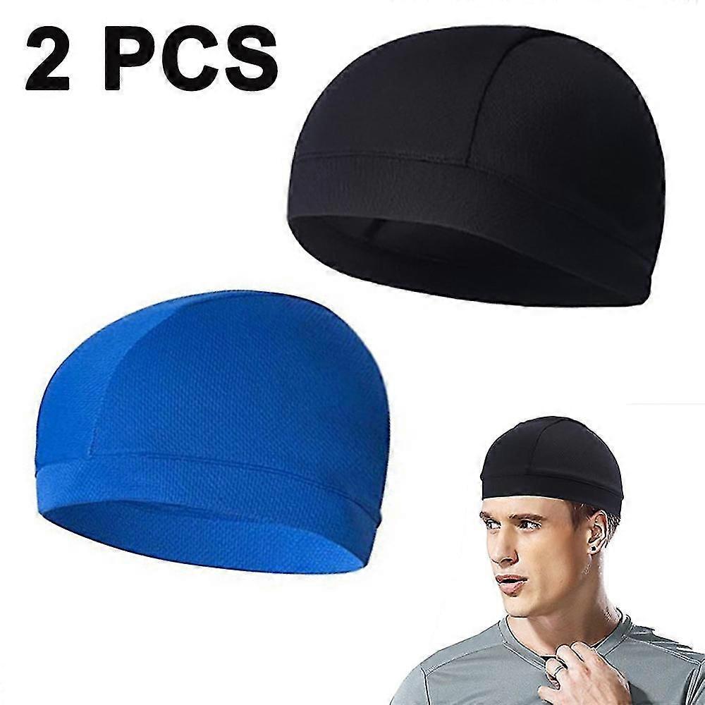 P2 Pieces Helmet Liner Skull Caps Sweat Wicking Cap Running Hats Cycling Skull Caps For Men And Wome