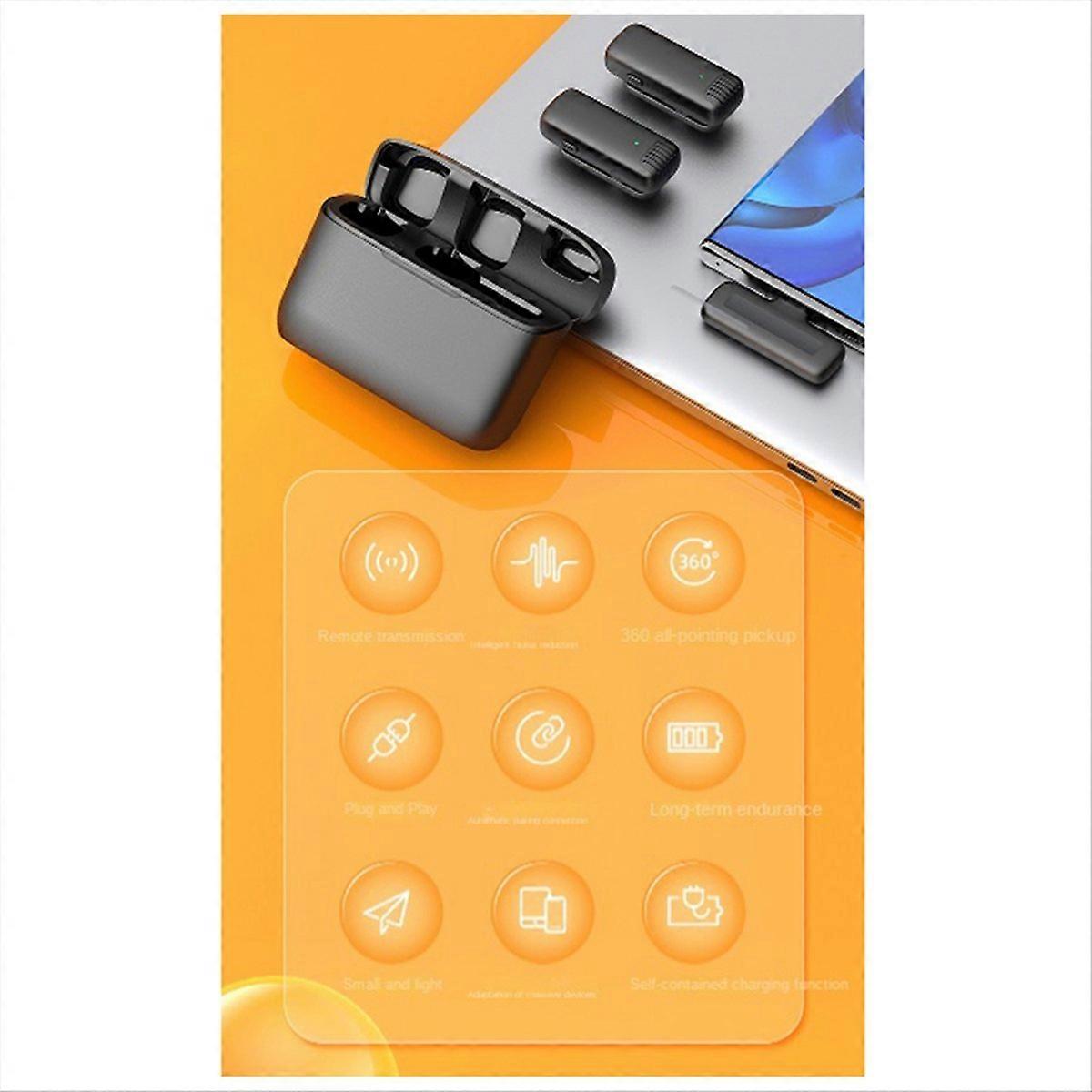 Mini Wireless Lavalier Microphones Plug and Play Noise Reduction