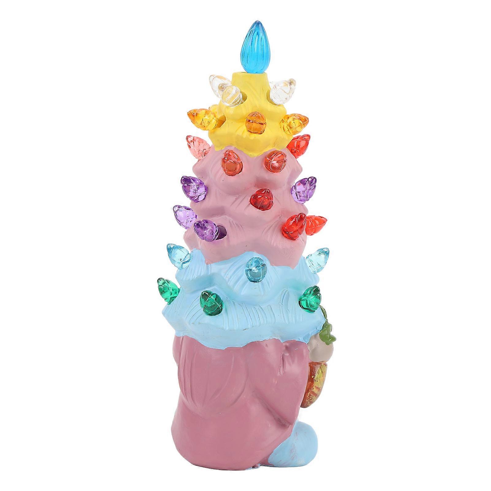 Gnome Figurine Color Light Up Resin Dwarf Ornament for Home Gathering Office Desk Decoration 