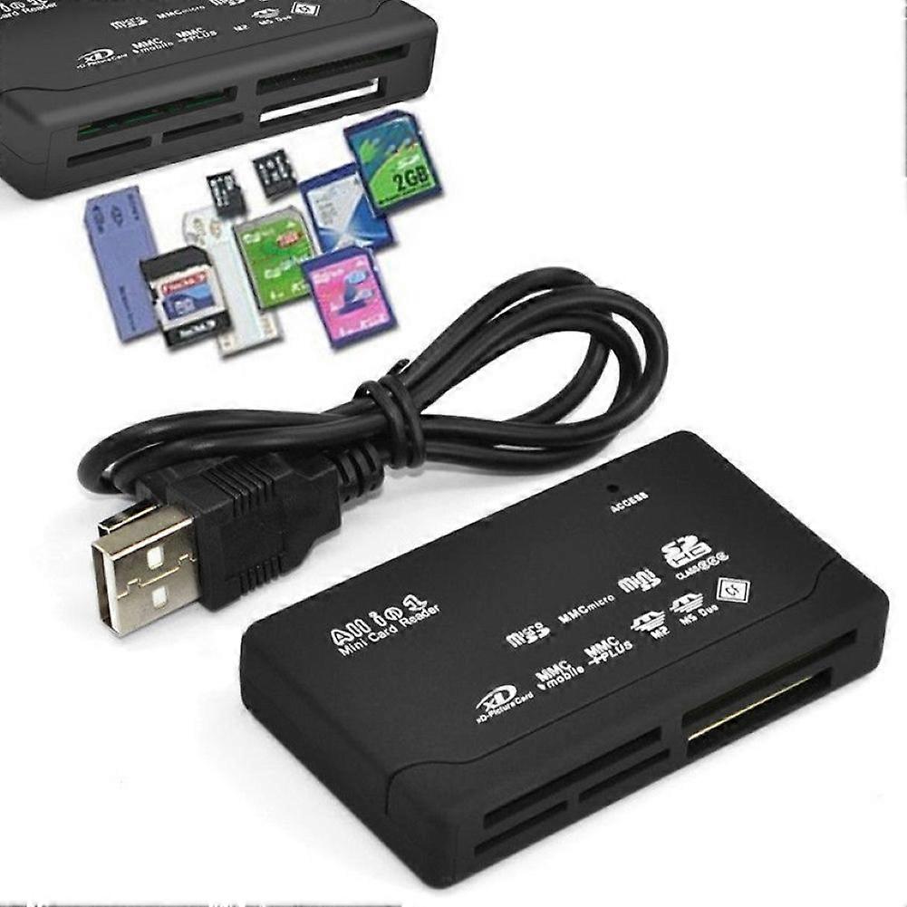 SUSUchens All in One USB 2 0 Micro Secure Digital TF CF Card Reader Adapter for PC Black