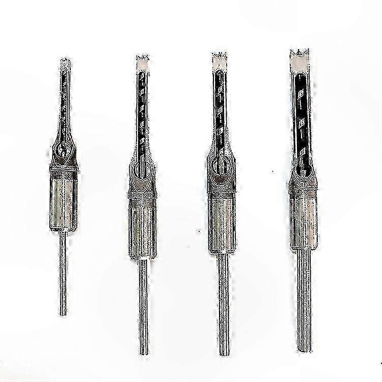 4-osainen kiinnitysporasarja puuntyöstötalttatyökaluun neliömäisellä reikäleikkurilla